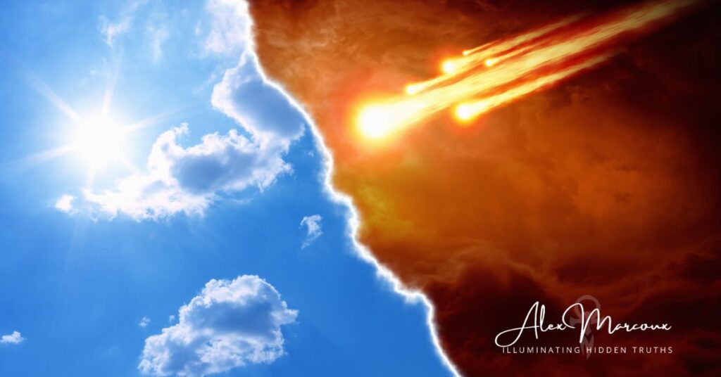 Spiritual warfare illustrating divergence of light and dark energies