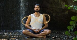 Infinity symbol dissolving into heart space visualization
