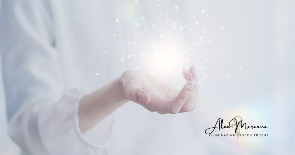 Hands releasing light, representing a conscious act of love