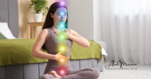 energy healing practice flowing through the body from solar plexus to crown chakra