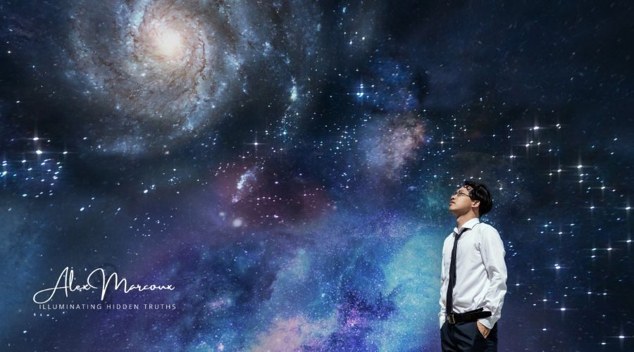 Silhouette with cosmic starry energy showing Starseed soul origins from other star systems and galaxies